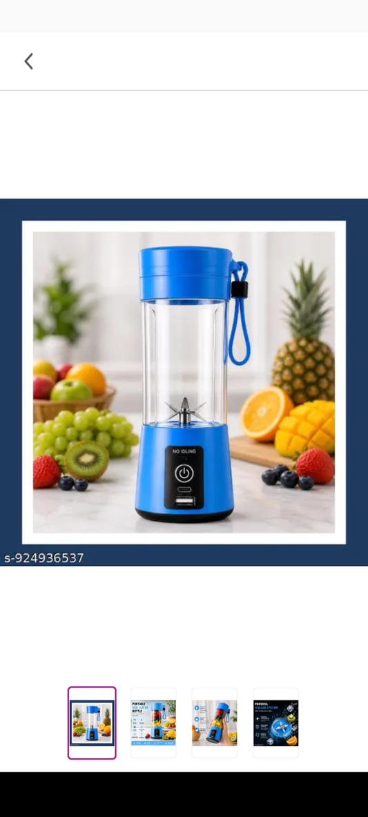 Portable Juicer Bottle 500ML | USB Rechargeable Blender with Micro USB | Easy to Carry Smoothie Maker | BPA-Free | Travel Friendly